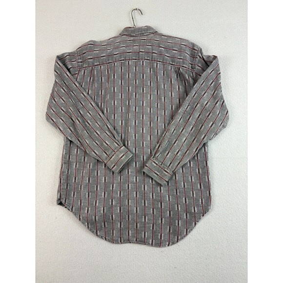 Vintage 90's Levis Sutter Creek Shirt Mens M Gray Red Flannel Cowboy Aztec - Picture 14 of 14